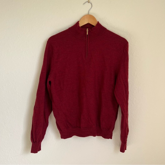 Italian Merino wool quarter zip sweater - Picture 3 of 6
